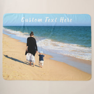 Personalized Your Photo Sherpa Blanket Custom Text