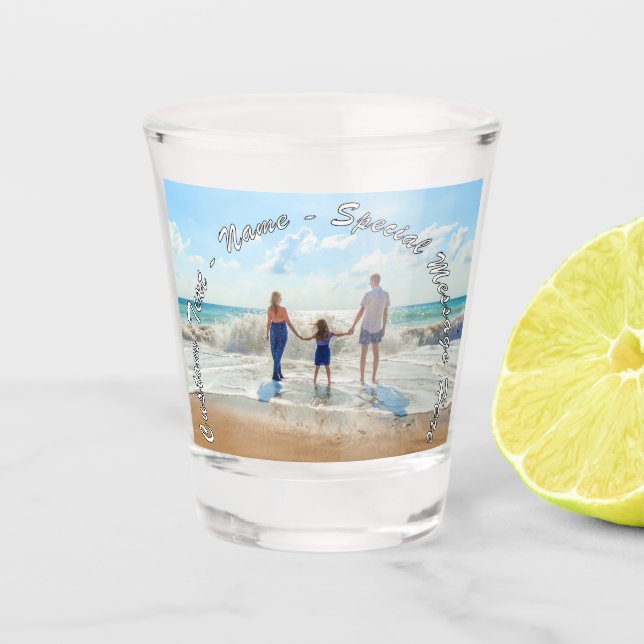 Personalized Your Photo Shot Glass and Custom Text (Front)