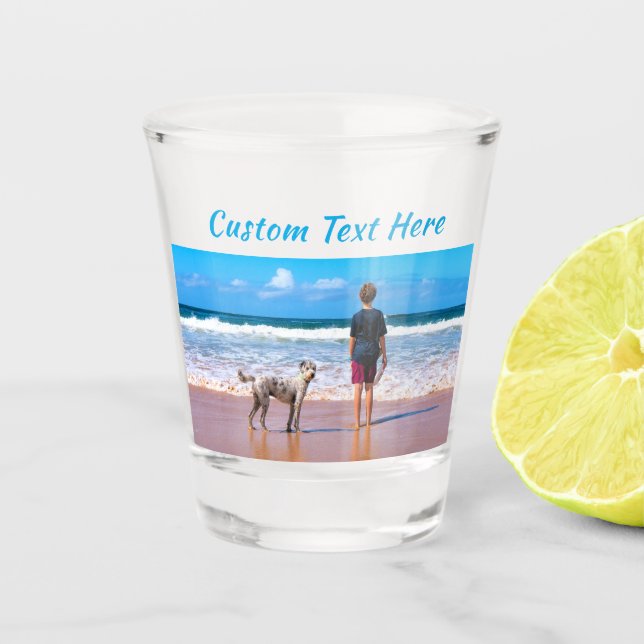 Personalized Your Photo Shot Glass Custom Text (Front)