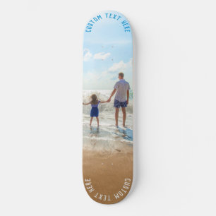 Personalized Your Photo Skateboard and Custom Text