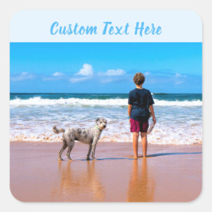 Personalized Your Photo Sticker with Custom Text
