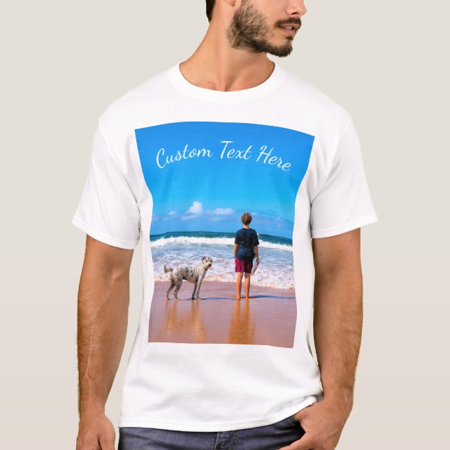 Personalized Your Photo T-Shirt with Custom Text (Front)