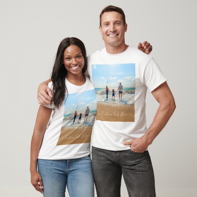 Personalized Your Photo T-Shirt with Custom Text (Unisex)