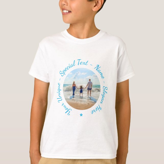 Personalized Your Photo T-Shirt with Custom Text (Front)