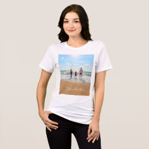 Personalized Your Photo T-Shirt with Custom Text Tri-Blend Shirt