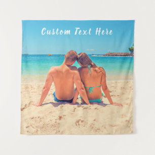 Personalized Your Photo Tapestry with Custom Text