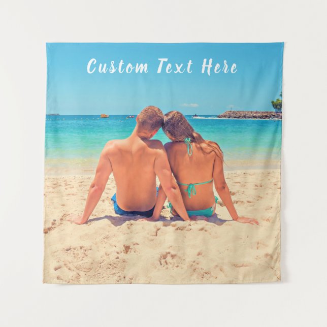 Personalized Your Photo Tapestry with Custom Text (Front (Horizontal))