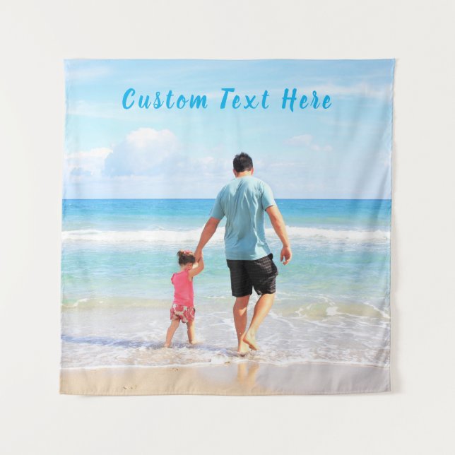 Personalized Your Photo Tapestry with Custom Text (Front (Horizontal))