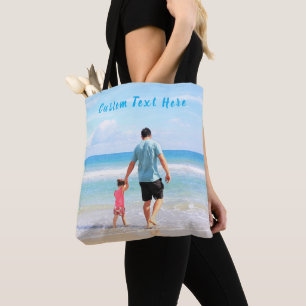 Personalized Your Photo Tote Bag with Custom Text