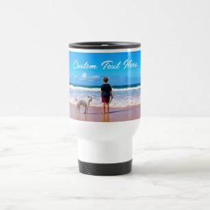 Personalized Your Photo Travel Mug and Custom Text