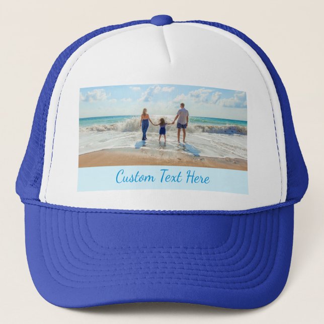 Personalized Your Photo Trucker Hat Custom Text (Front)