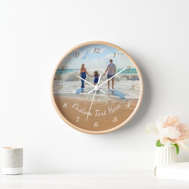 Personalized Your Photo Wall Clock and Custom Text (Home)