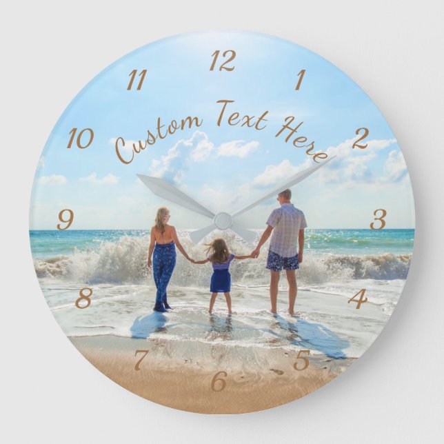 Personalized Your Photo Wall Clock and Custom Text (Front)