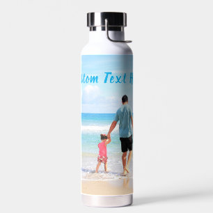 Personalized Your Photo Water Bottle Custom Text