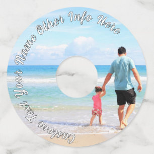 Personalized Your Photo Wine Glass Tag Custom Text