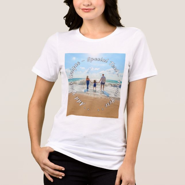 Personalized Your Photo with Custom Text Tri-Blend Shirt (Front)