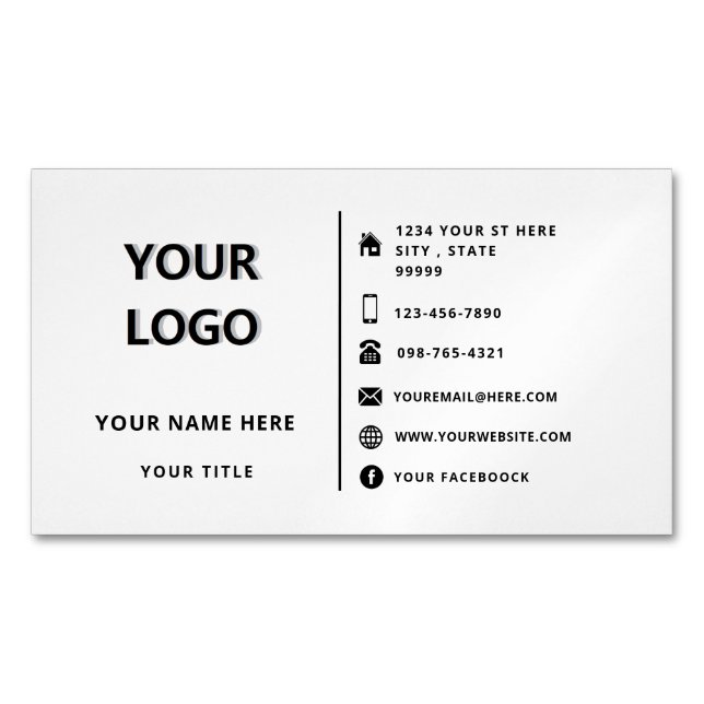Personalized Your Promotional Business Card Magnet (Front)