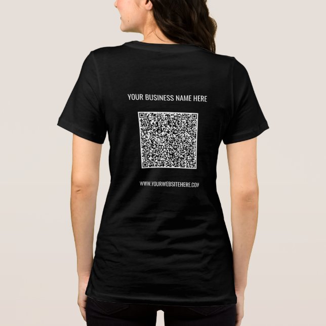 Personalized Your QR Code and Custom Text Business Tri-Blend Shirt (Back)