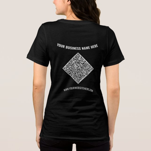 Personalized Your QR Code and Custom Text Business Tri-Blend Shirt (Back)