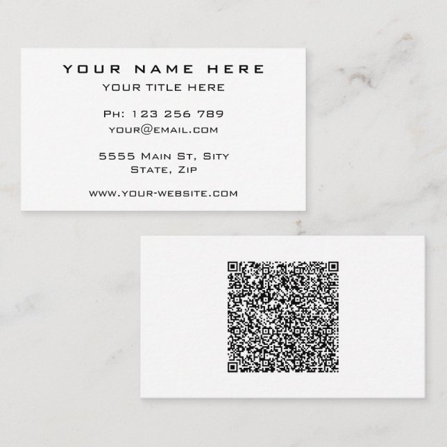 Personalized Your QR Code Business Cards Example (Front/Back)