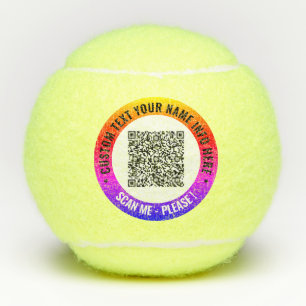 Personalized Your QR Code Custom Text Tennis Balls