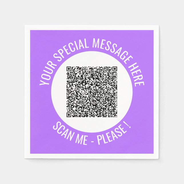 Personalized Your QR Code Napkins with Custom Text (Front)