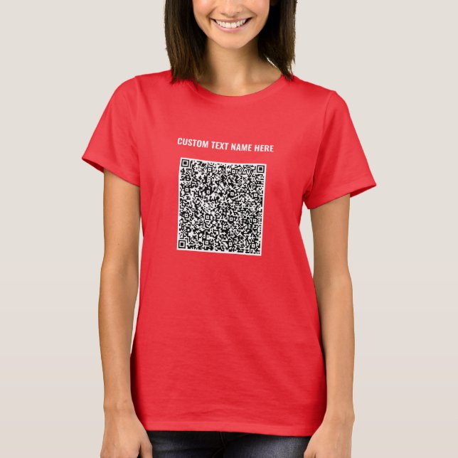 Personalized Your QR Code T-Shirt with Custom Text (Front)