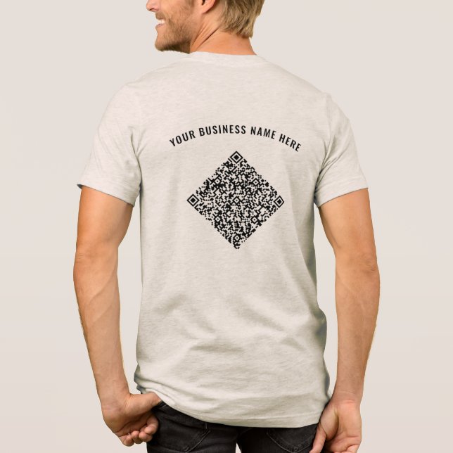 Personalized Your QR Code T-Shirt with Custom Text Tri-Blend Shirt (Back)