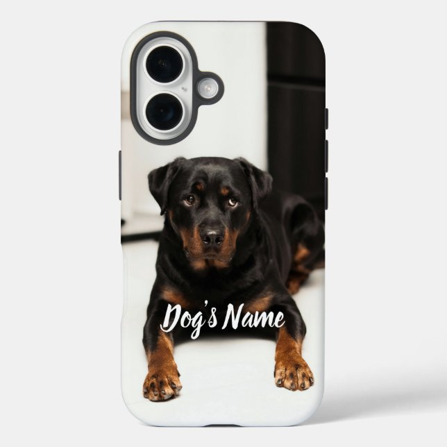 Personalized your Rottweiler Dog Photo & Name Case-Mate iPhone Case (Back)