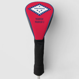 Personalized Your Text Arkansas State Flag on a Golf Head Cover