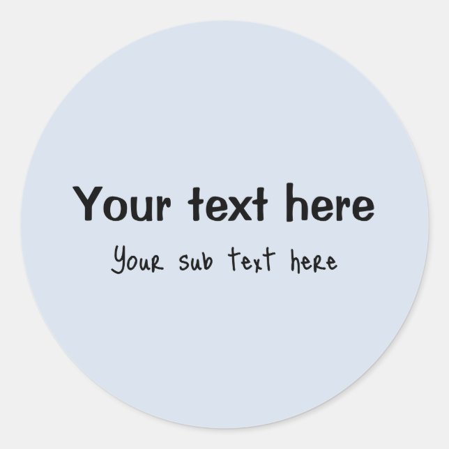 Personalized Your Text Classic Round Sticker (Front)