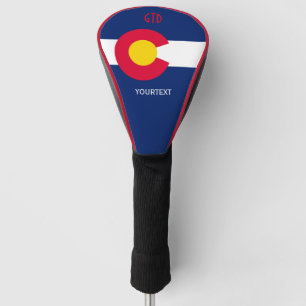 Personalized Your Text Colorado State Flag on a Golf Head Cover