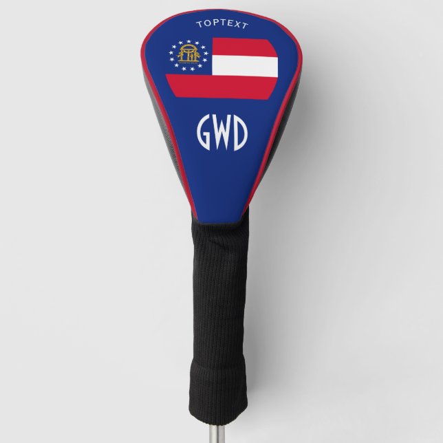 Personalized Your Text Georgia State Flag on a Golf Head Cover (Front)