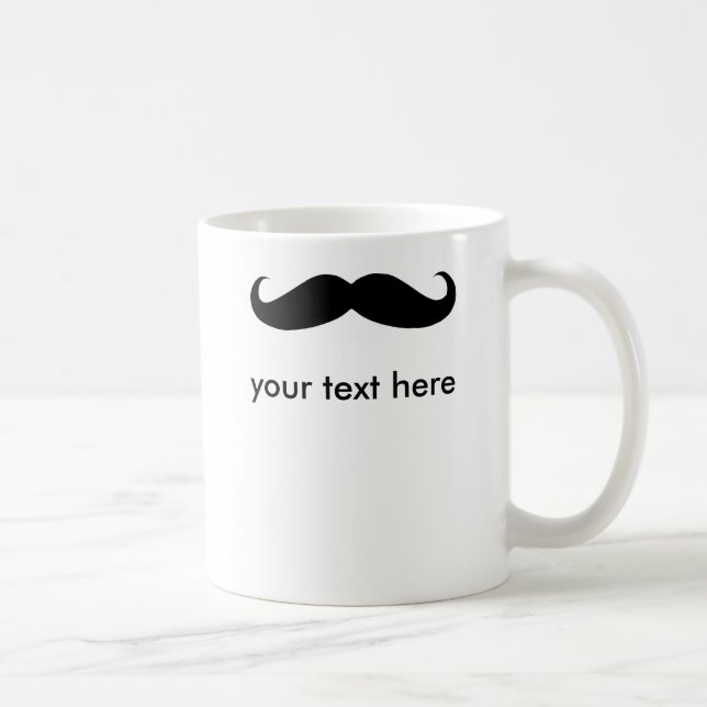 Personalized Your Text Here Mr. Moustache Coffee Mug (Right)