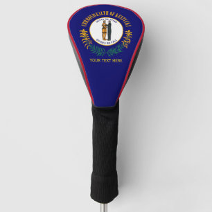Personalized Your Text Kentucky State Flag on a Golf Head Cover