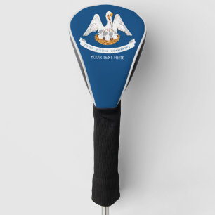 Personalized Your Text Louisiana State Flag on a Golf Head Cover