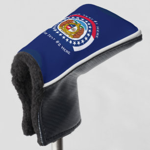 Personalized Your Text Missouri State Flag on a Golf Head Cover