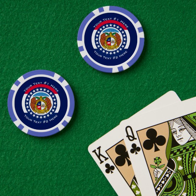 Personalized Your Text Missouri State Flag on a Poker Chips (Poker Table (Double))