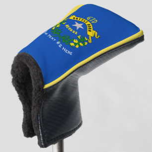 Personalized Your Text Nevada State Flag on a Golf Head Cover