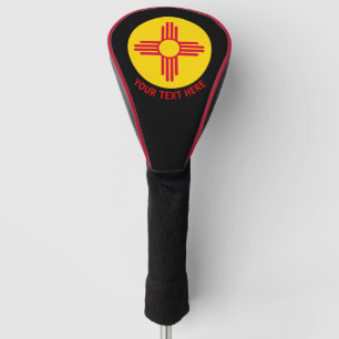 Personalized Your Text New Mexico State Flag on a Golf Head Cover
