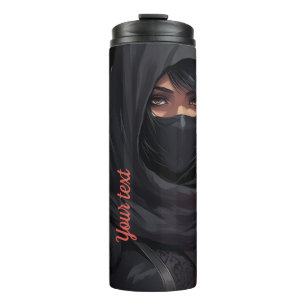 Personalized Your Text Ninja Girl Thermal Tumbler