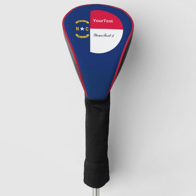 Personalized Your Text North Carolina State Flag Golf Head Cover (Front)