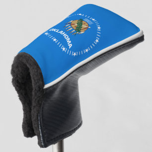Personalized Your Text Oklahoma State Flag on a Golf Head Cover