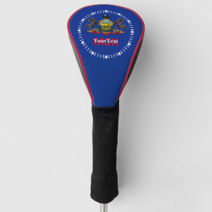 Personalized Your Text Pennsylvania State Flag on Golf Head Cover
