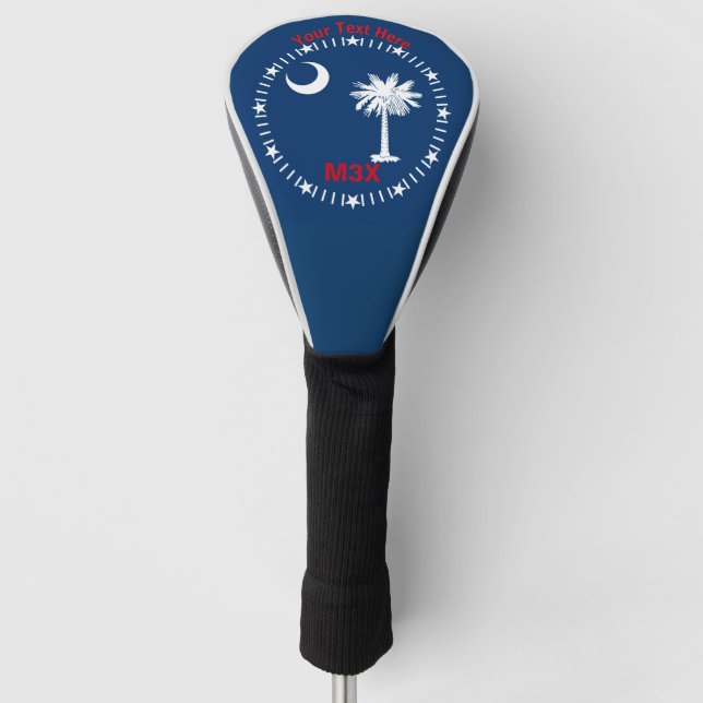 Personalized Your Text South Carolina State Flag Golf Head Cover (Front)