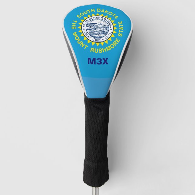 Personalized Your Text South Dakota State Flag Golf Head Cover (Front)