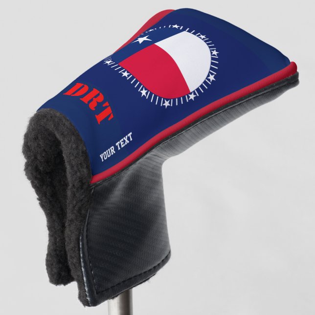 Personalized Your Text Texas State Flag on a Golf Head Cover (3/4 Front)