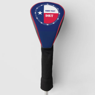 Personalized Your Text Texas State Flag on a Golf Head Cover