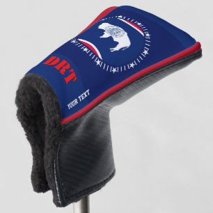 Personalized Your Text Wyoming State Flag Golf Head Cover