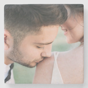 Personalized Your Wedding Photo Stone Coaster